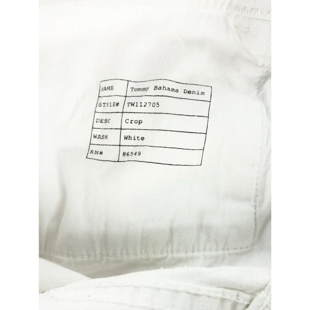 Tommy Bahama Women's 2 White Crop Denim Jeans Straight Stretch Casual Pants